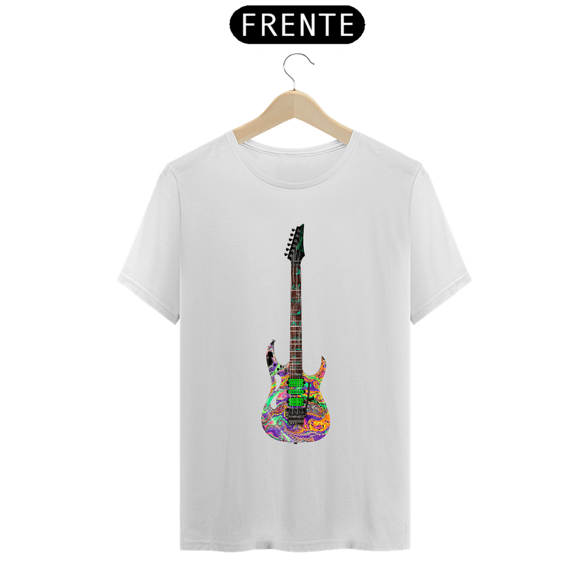 Nome do produto: T-Shirt Prime - Guitarra Ibanez PIA77 Steve Vai Signature Multicolor Swirl