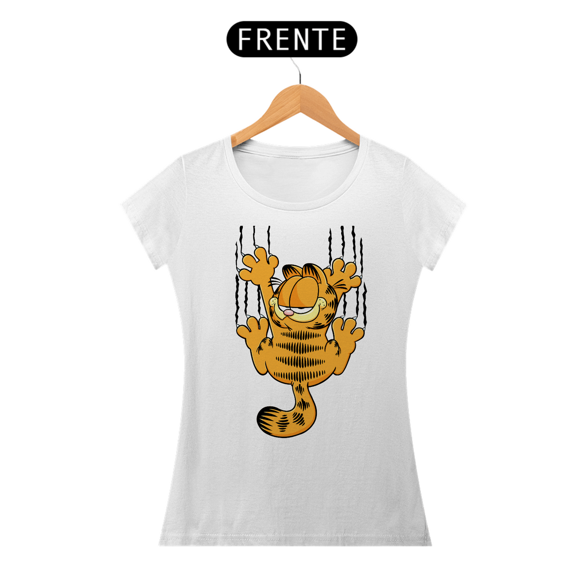 Nome do produto: Camiseta Baby Look Prime - Garfield Agarradinho - Model 1