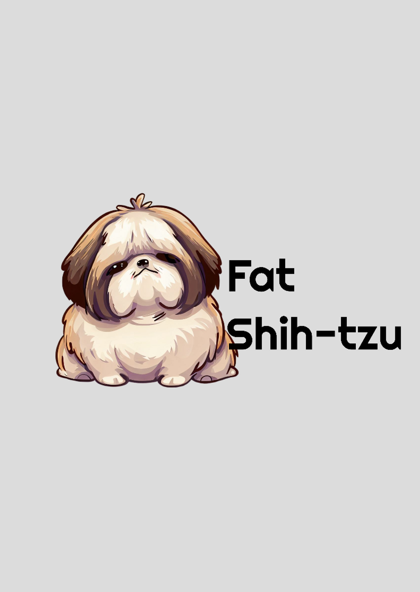 Nome do produto: Poster - Retrato - Fat Shih-tzu - Modelo 1