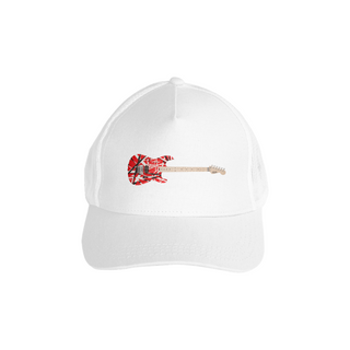 Nome do produtoBoné Americano com Tela - Guitarra EVH Striped Series Red Black White