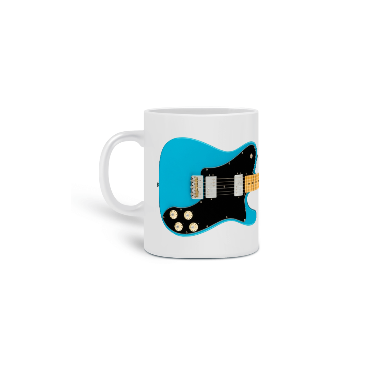 Nome do produto: Caneca Cerâmica - Guitarra Fender American Professional II Telecaster Deluxe Miami Blue - HD