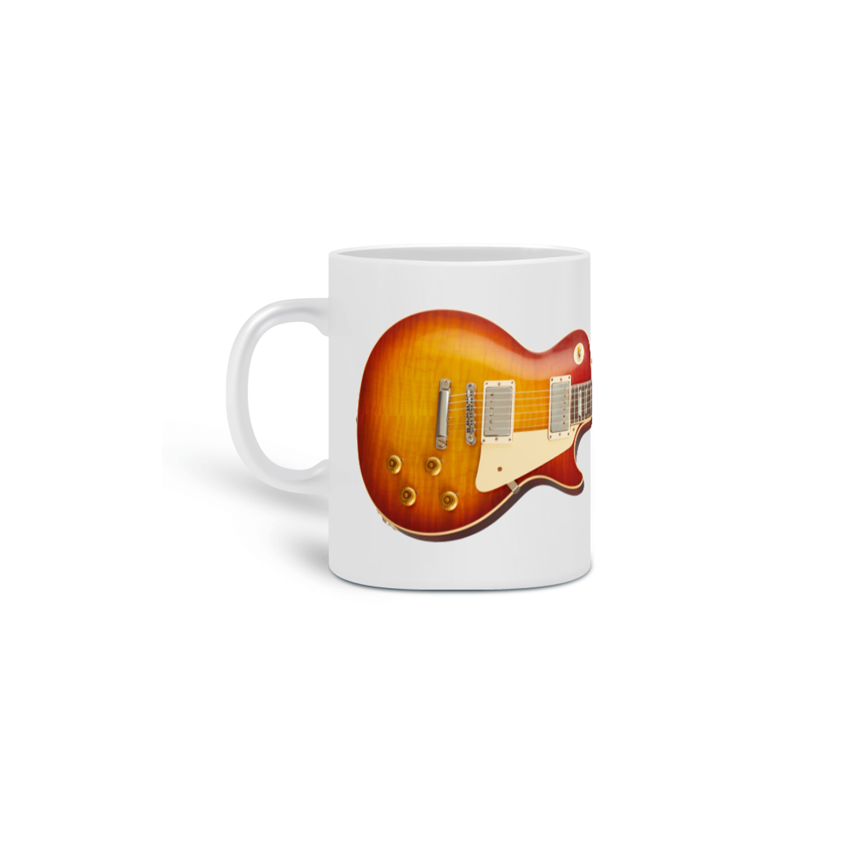 Nome do produto: Caneca Cerâmica - Guitarra Gibson 1959 Les Paul Standard Reissue Washed Cherry Sunburst Custom Shop 1