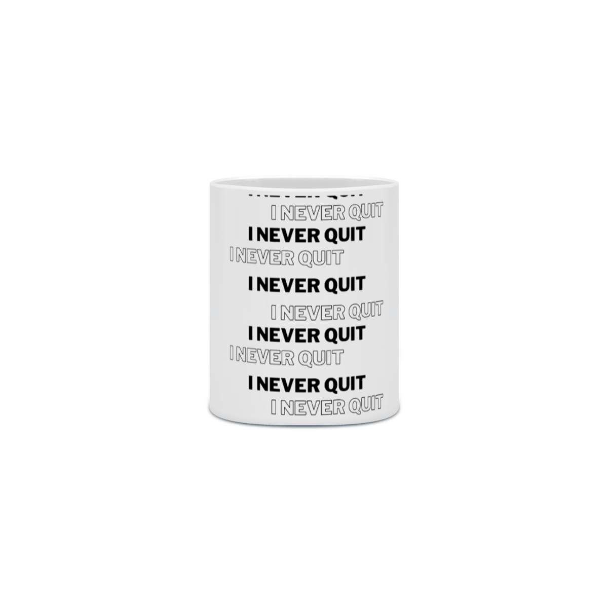 Nome do produto: Caneca Cerâmica - I Never Quit - Modelo 1