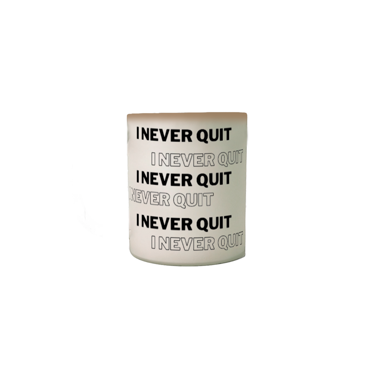 Nome do produto: Caneca Mágica - I Never Quit - Modelo 1