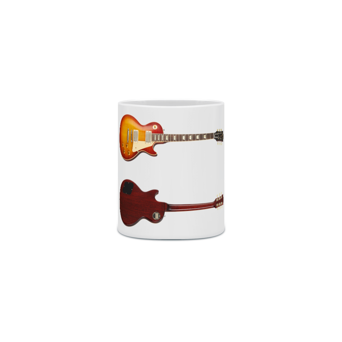 Nome do produto: Caneca Cerâmica - Guitarra Gibson 1959 Les Paul Standard Reissue Washed Cherry Sunburst Custom Shop 2