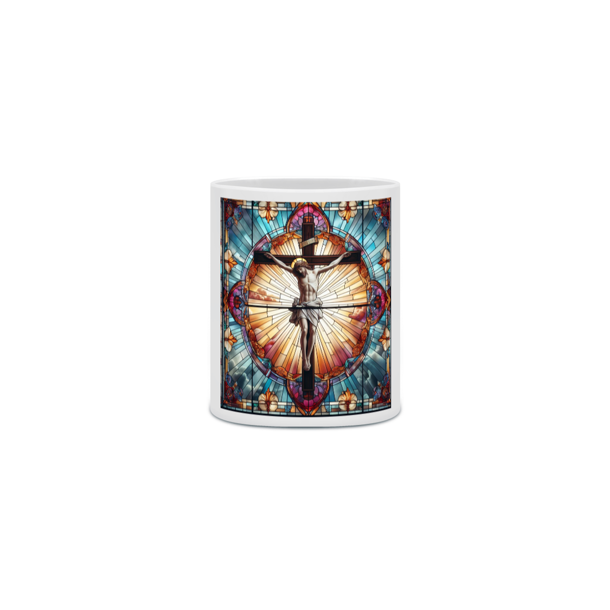 Nome do produto: Caneca Cerâmica - Jesus - Vitral 2