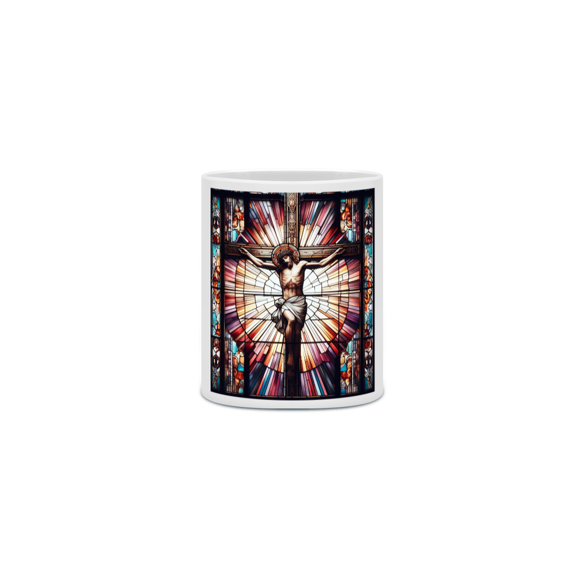 Nome do produto: Caneca Cerâmica - Jesus - Vitral 3