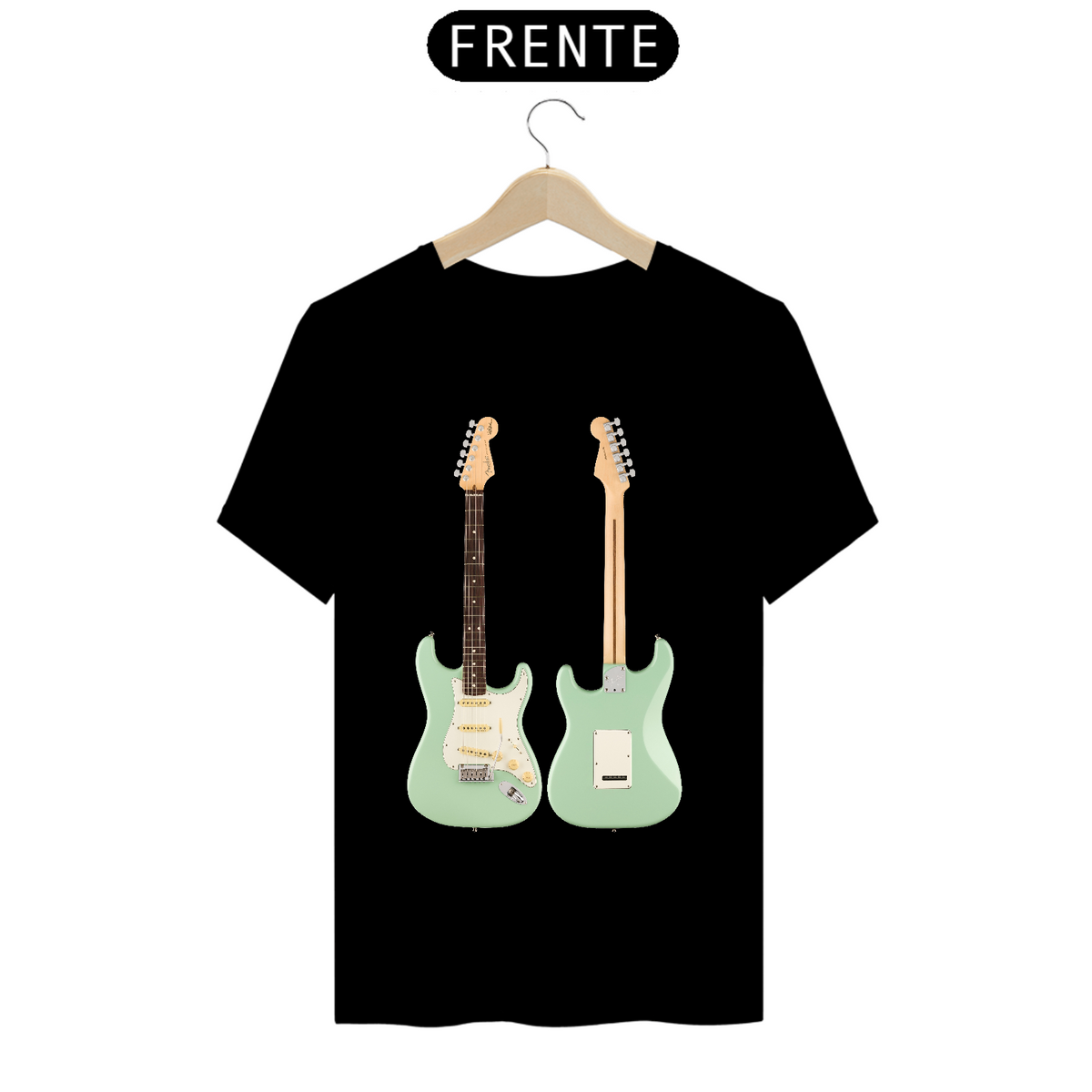 Nome do produto: T-Shirt Prime - Guitarra Fender Stratocaster Jeff Beck Signature Surf Green - Modelo 1