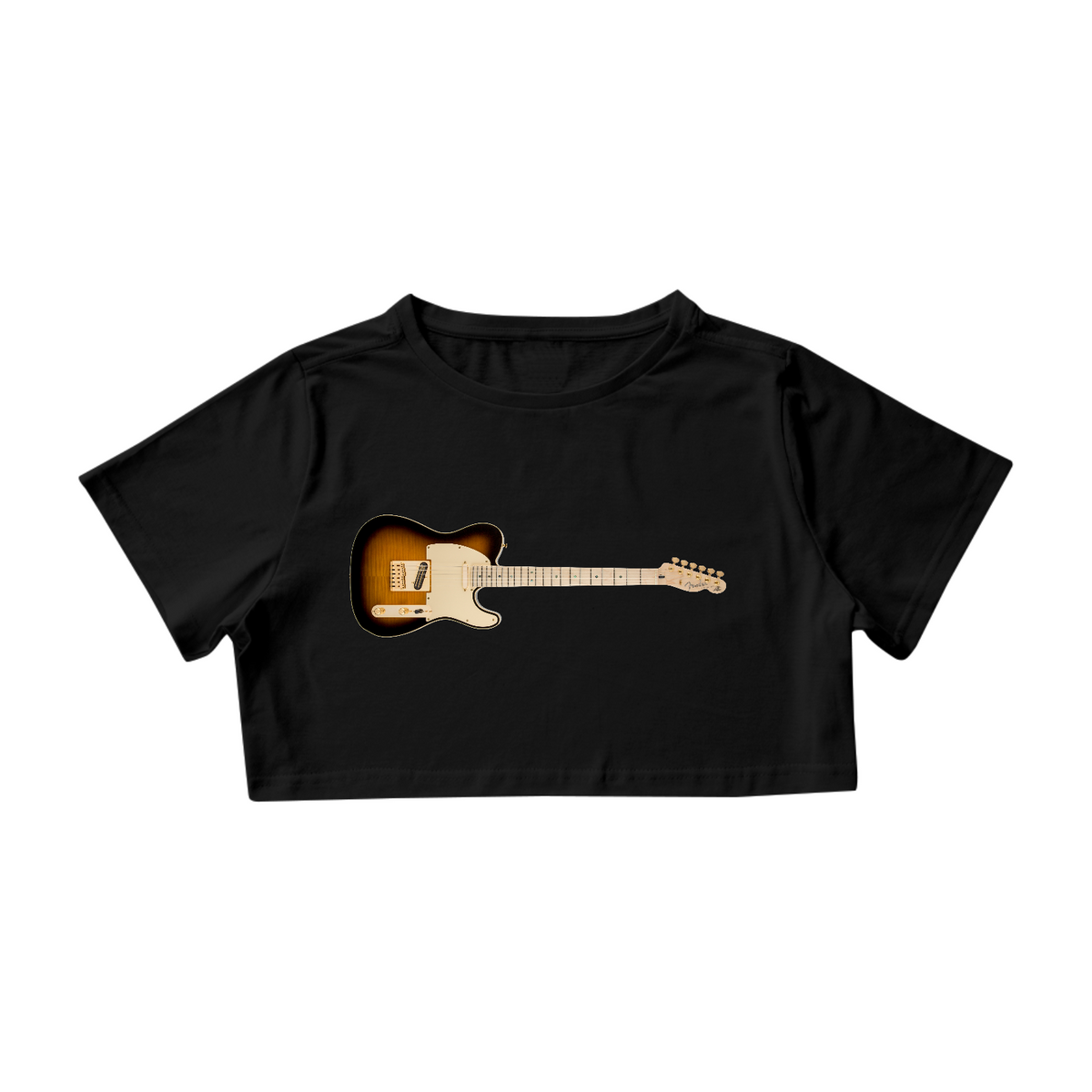 Nome do produto: Camisa Cropped - Guitarra Fender Telecaster Richie Kotzen Siganture Tobacco Burst - Model 1