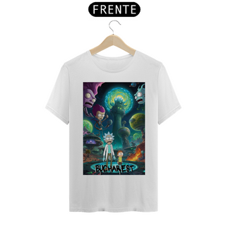 Nome do produtoCAMISETA UNISSEX - Rick and Morty facing off against formid...