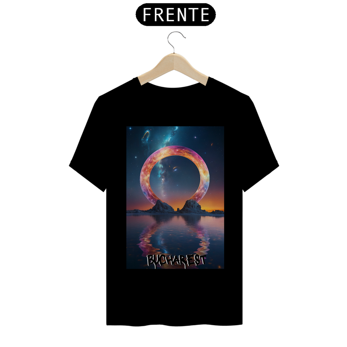 Nome do produto: CAMISETA UNISSEX - floating islands  serenely amidst a sea of stars