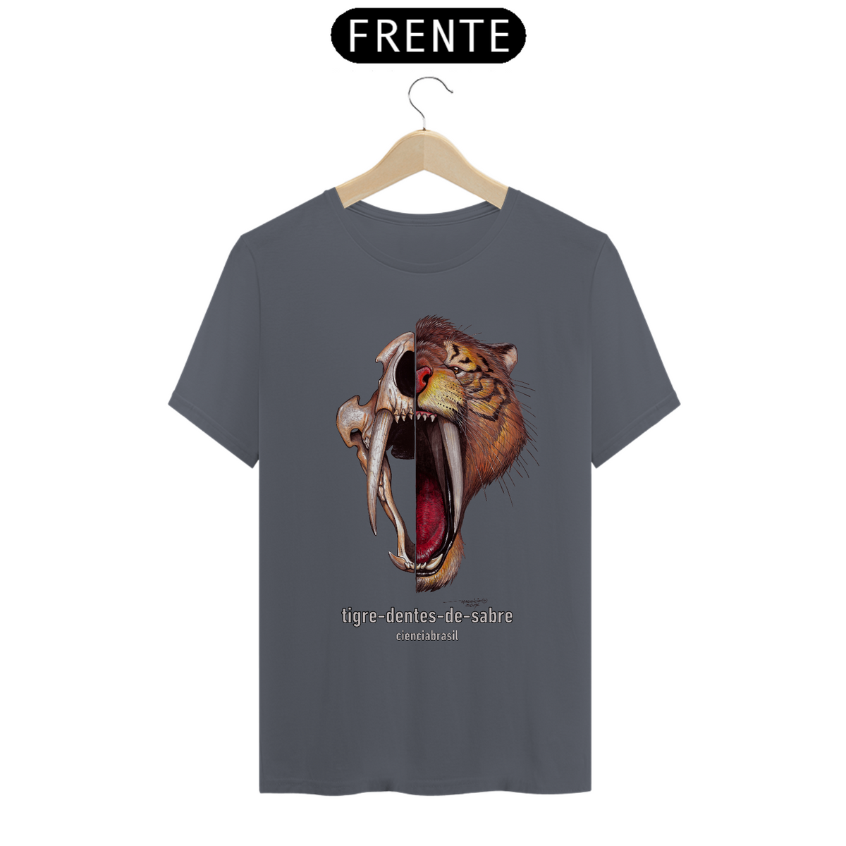 Nome do produto: T-Shirt Quality caras Tigre-dentes-de-sabre