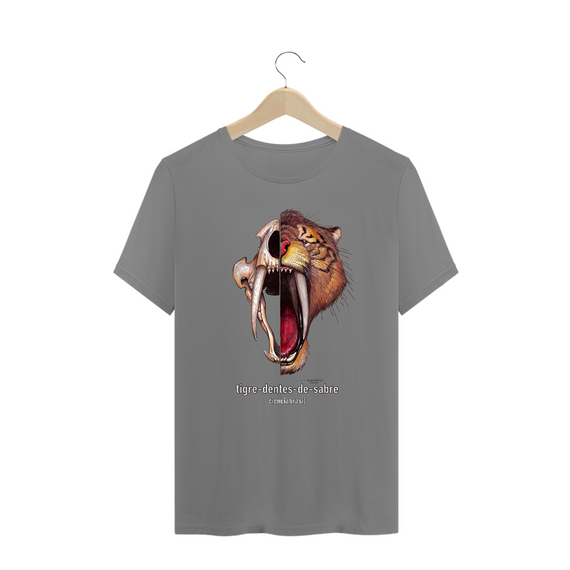 T-Shirt Plus Size caras Tigre-dentes-de-sabre