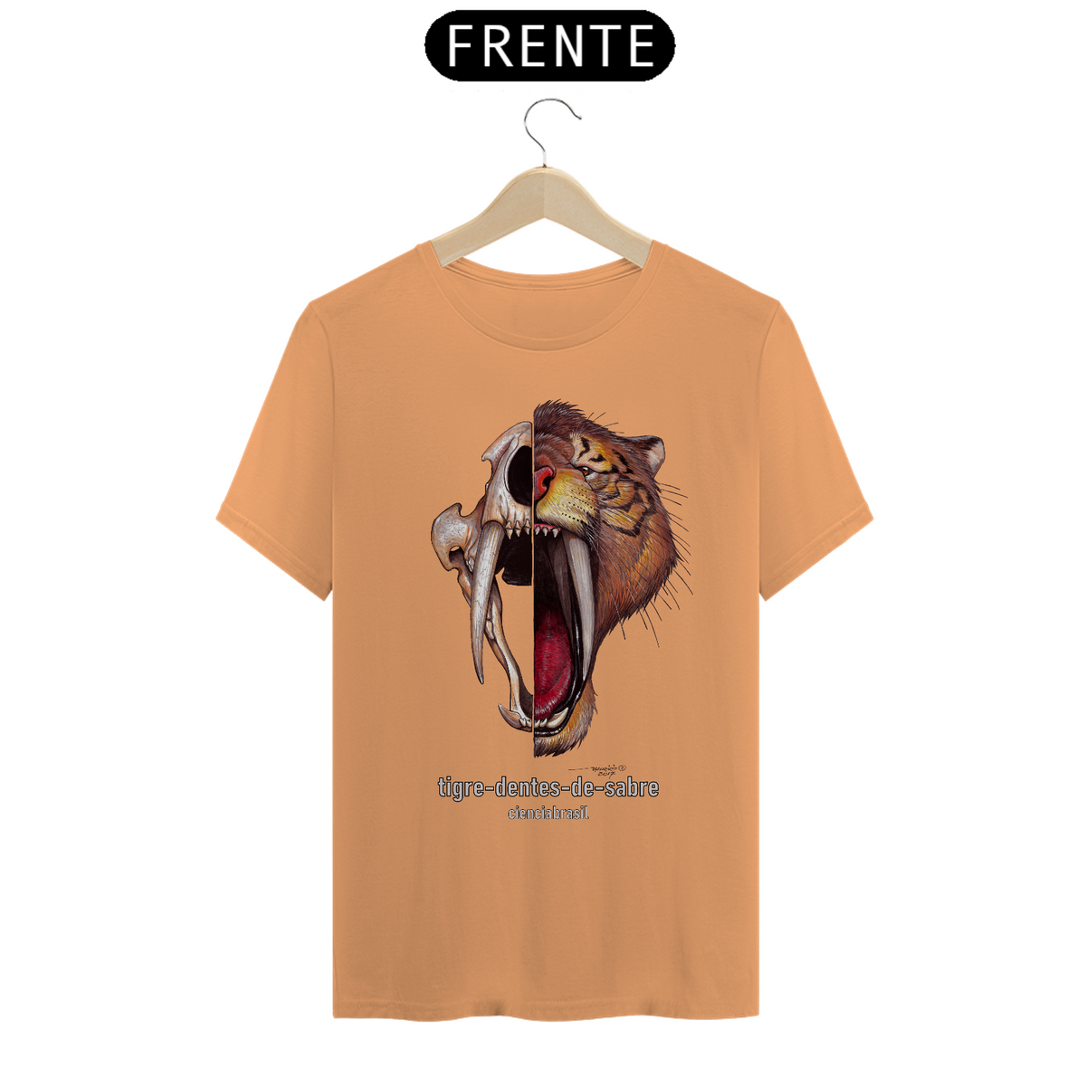 Nome do produto: T-Shirt Estonada caras Tigre-dentes-de-sabre