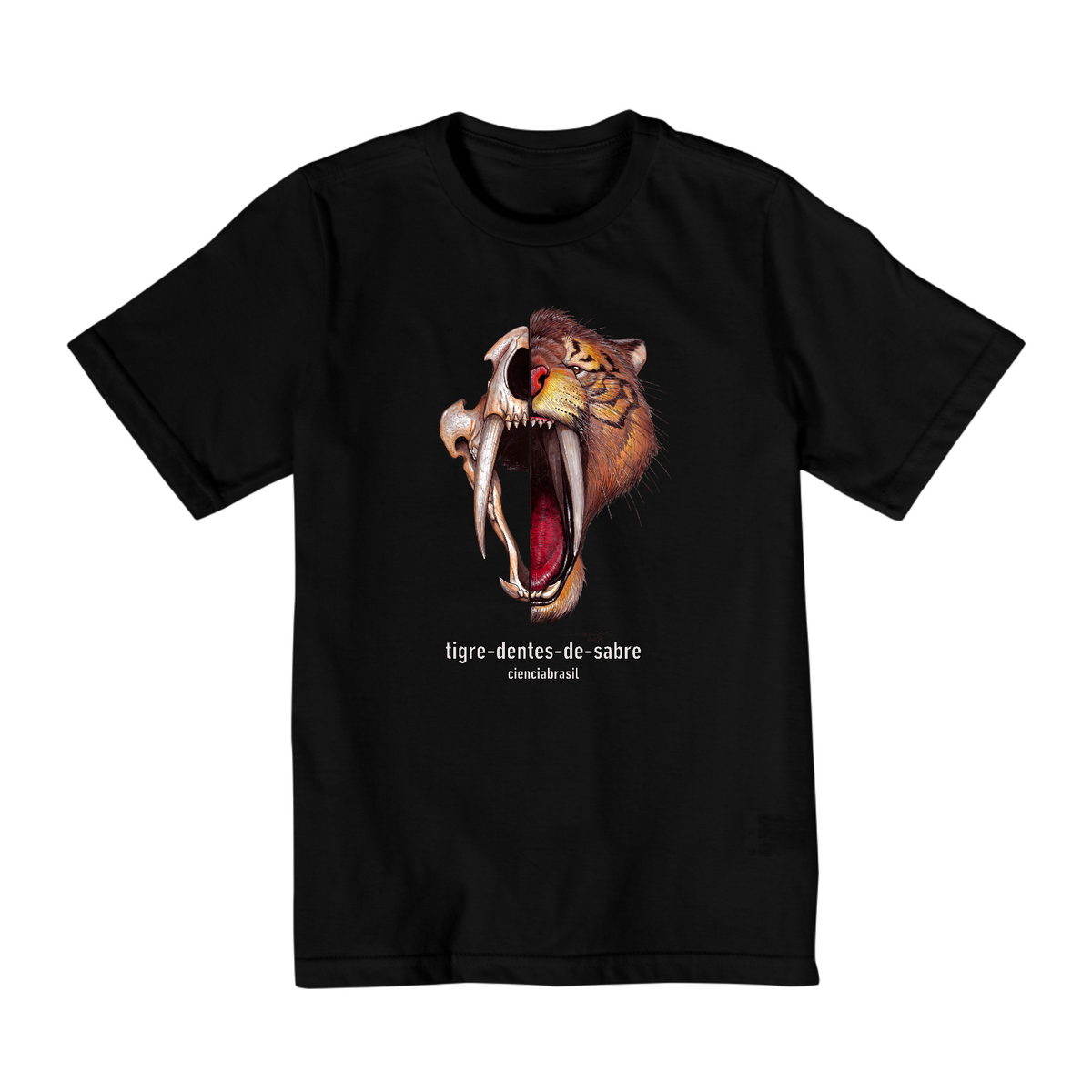 Nome do produto: T-Shirt Quality Infantil (10 a 14) caras Tigre-dentes-de-sabre