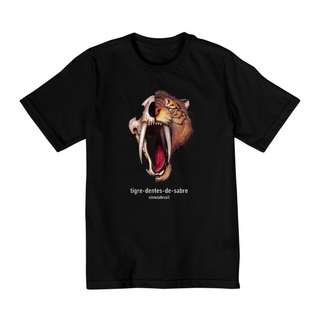 T-Shirt Quality Infantil (10 a 14) caras Tigre-dentes-de-sabre