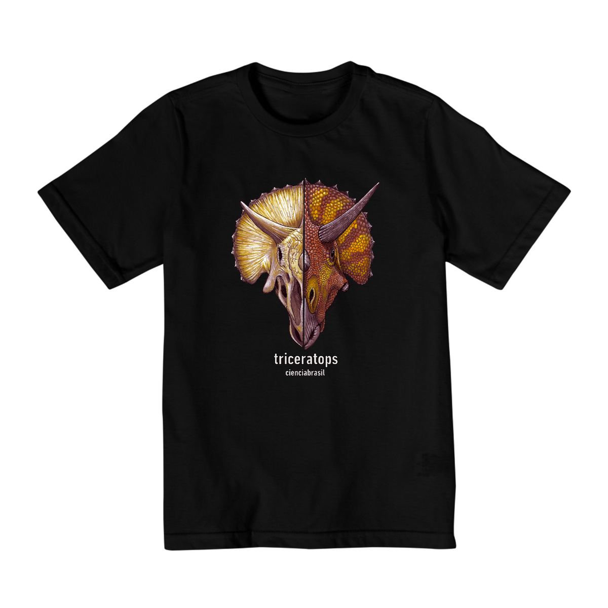 Nome do produto: T-Shirt Quality Infantil (2 a 8) caras Triceratops