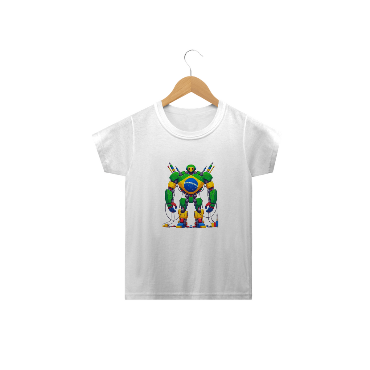 Nome do produto: Camiseta Robô Brasileirinho