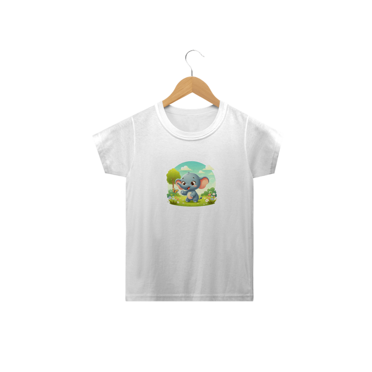 Nome do produto: Camiseta Infantil: Elefante Feliz