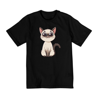 camiseta infantil gato siames fiel
