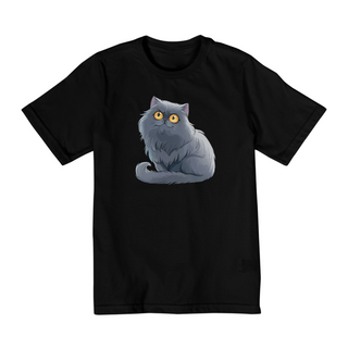 camiseta infantil gato persa curioso	