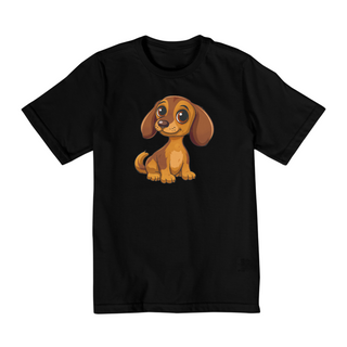 camiseta infantil cachorrinho salsicha encantador	