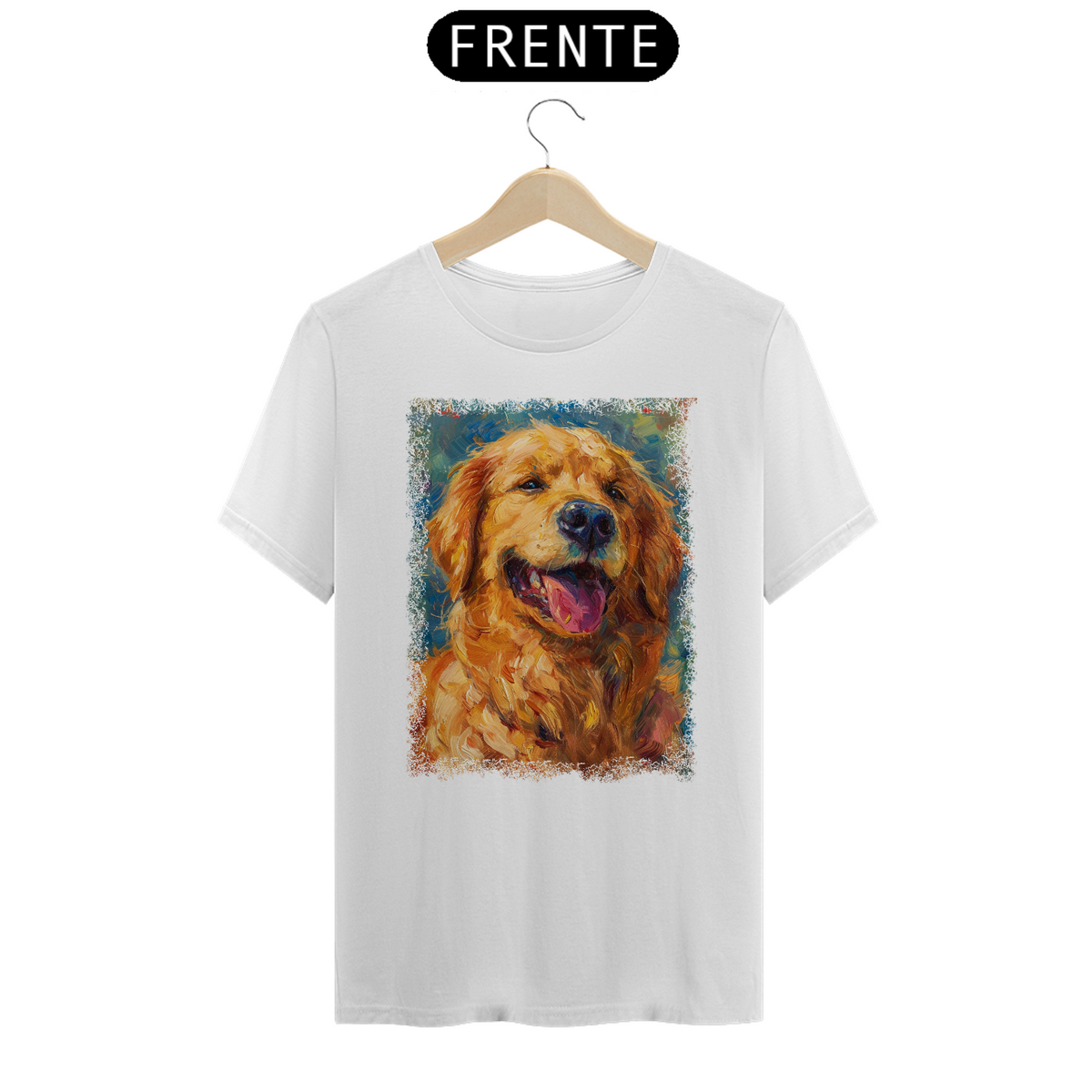 Nome do produto: Linha  Impressionismo T-Shirt Quality - Golden Retriever