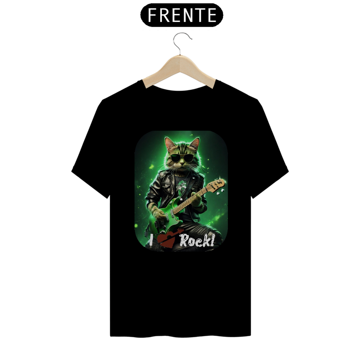 Nome do produto: Linha T-shirt Quality - Rock Cat 01