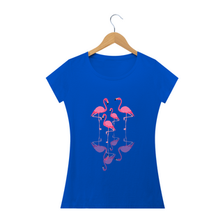 Nome do produtoCamiseta Feminina Baby Long Família Flamingo