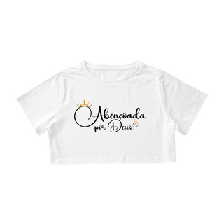 Nome do produtoCamiseta Feminina-Cropped-Abençoada Por Deus