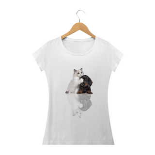 Nome do produtoCamiseta Feminina Baby Long Ragdoll & Dachshund