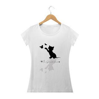 Nome do produtoCamiseta Feminina Baby Long Meu Gatinho Preto Da Sorte