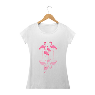 Nome do produtoCamiseta Feminina Baby Long Família Flamingo