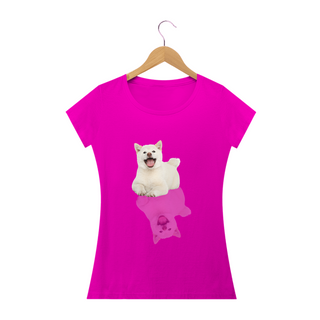 Nome do produtoCamiseta Feminina Baby Long Cãozinho Feliz