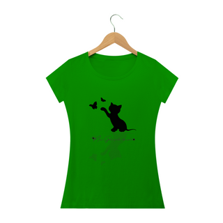 Nome do produtoCamiseta Feminina Baby Long Meu Gatinho Preto Da Sorte