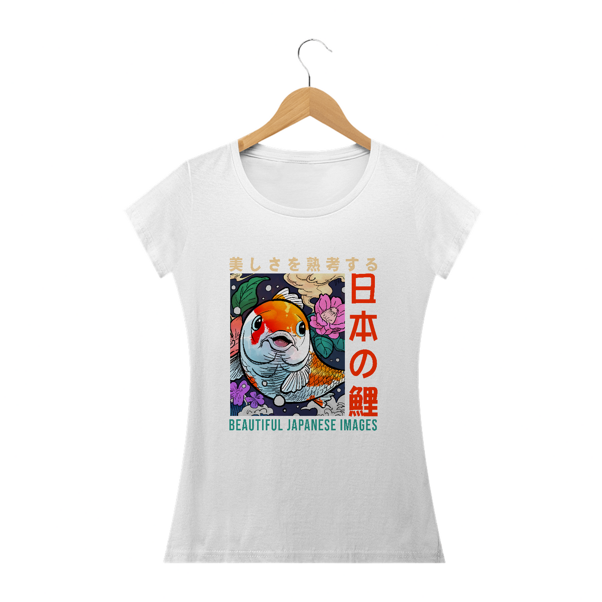 Nome do produto: Camiseta Baby Long: “Japanese KOI”