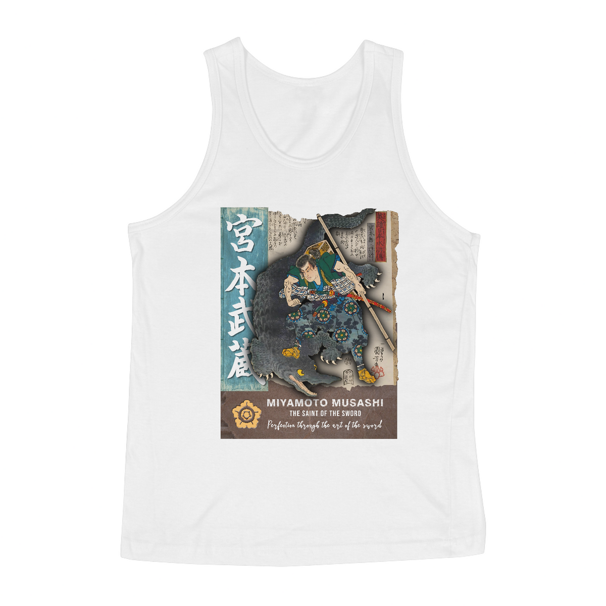 Nome do produto: Camiseta Regata: “Miyamoto Musashi”