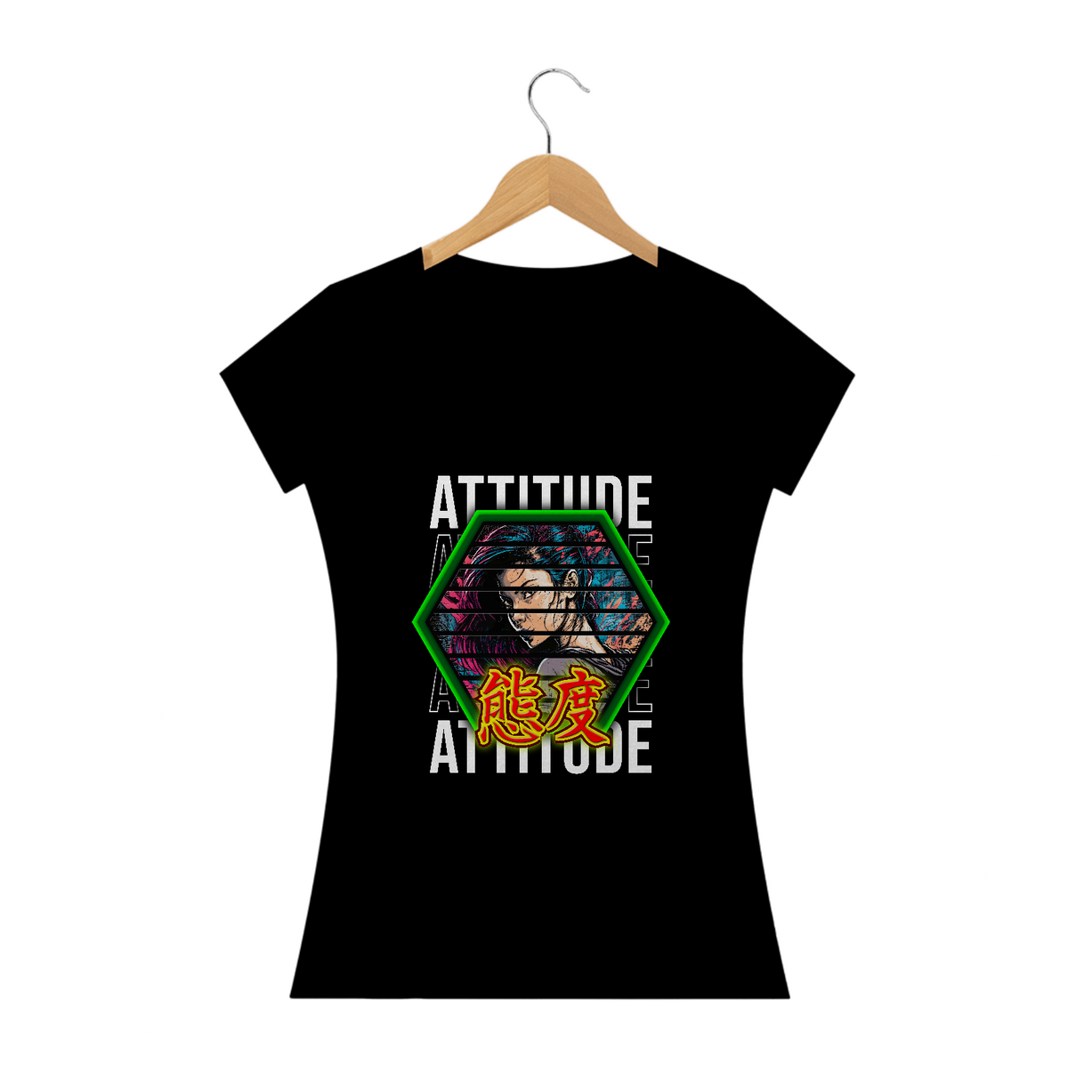 Nome do produto: Camiseta Baby Long: “Attitude”