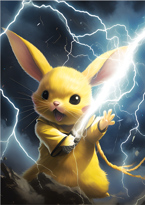 Pikachu Mestre Jedi (Inspirado em Pokémon e Star Wars)