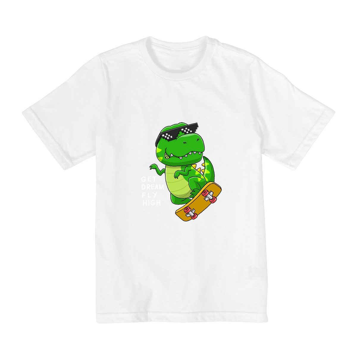 Nome do produto: CAMISETA INFANTIL DINO SKATE