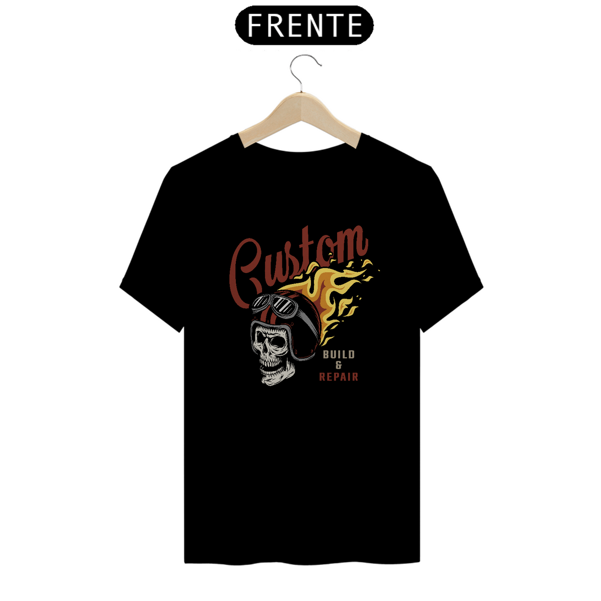 Nome do produto: CAMISETA ESTAMPADA CUSTOM SKULL