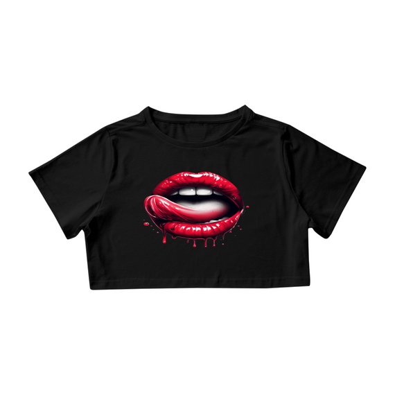 Camisa Cropped (Blood Red Lips)