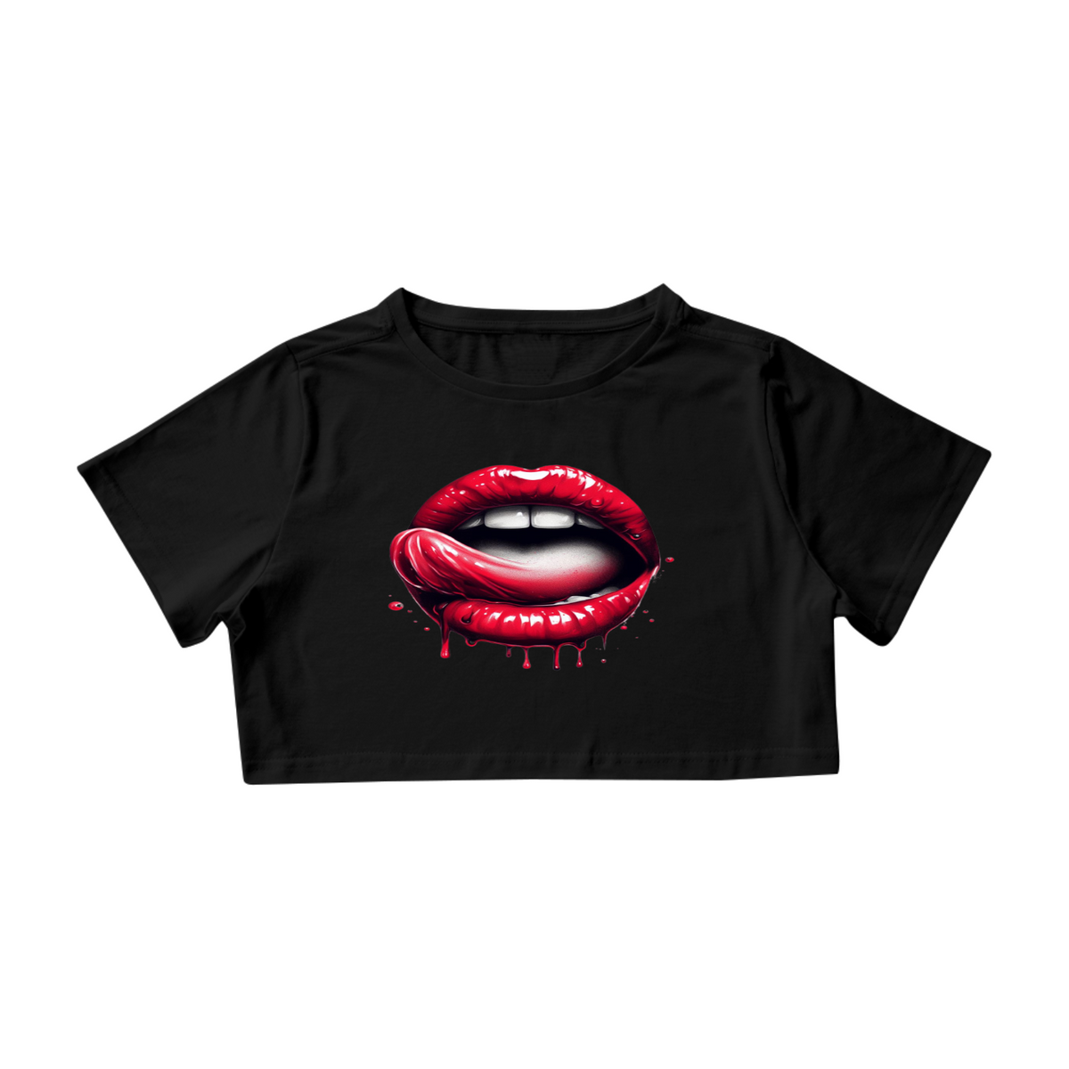Nome do produto: Camisa Cropped (Blood Red Lips)
