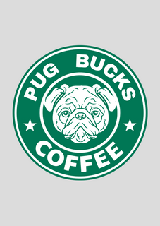 POSTER PUG BUCKS COFFEE - 23011MDP
