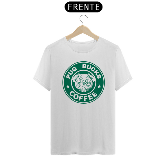 T-SHIRT CLASSIC PUG BUCKS COFFEE - 23009MDP