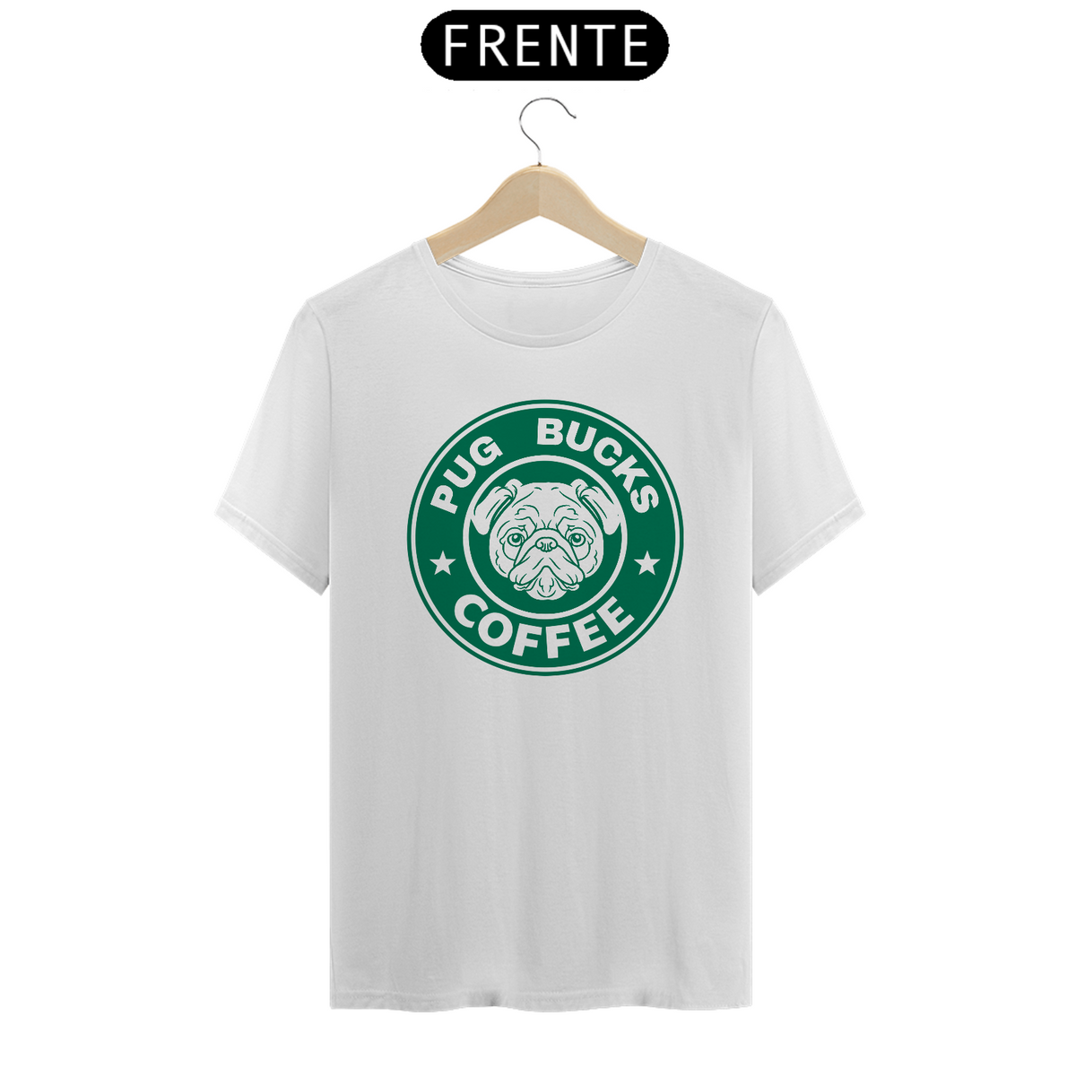 Nome do produto: T-SHIRT CLASSIC PUG BUCKS COFFEE - 23009MDP