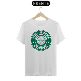 T-SHIRT CLASSIC PUG BUCKS COFFEE - 23009MDP