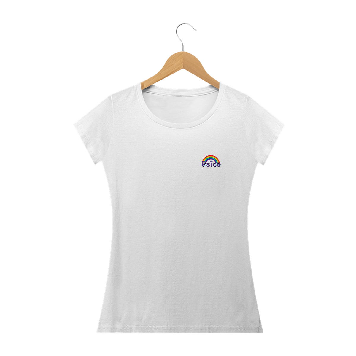 Nome do produto: Psico | Arco íris -  Camiseta Baby long Básica