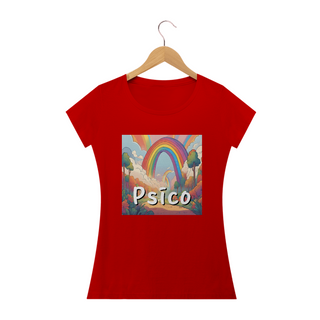 Nome do produtoPsico | Paisagem arco íris - Camiseta Básica baby long