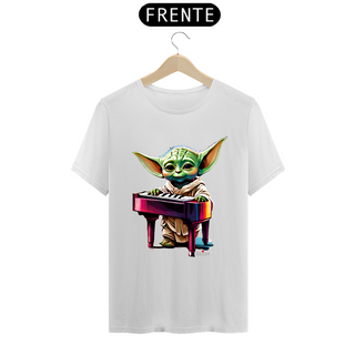 Nome do produtoCamiseta Premium Baby Yoda Pianista